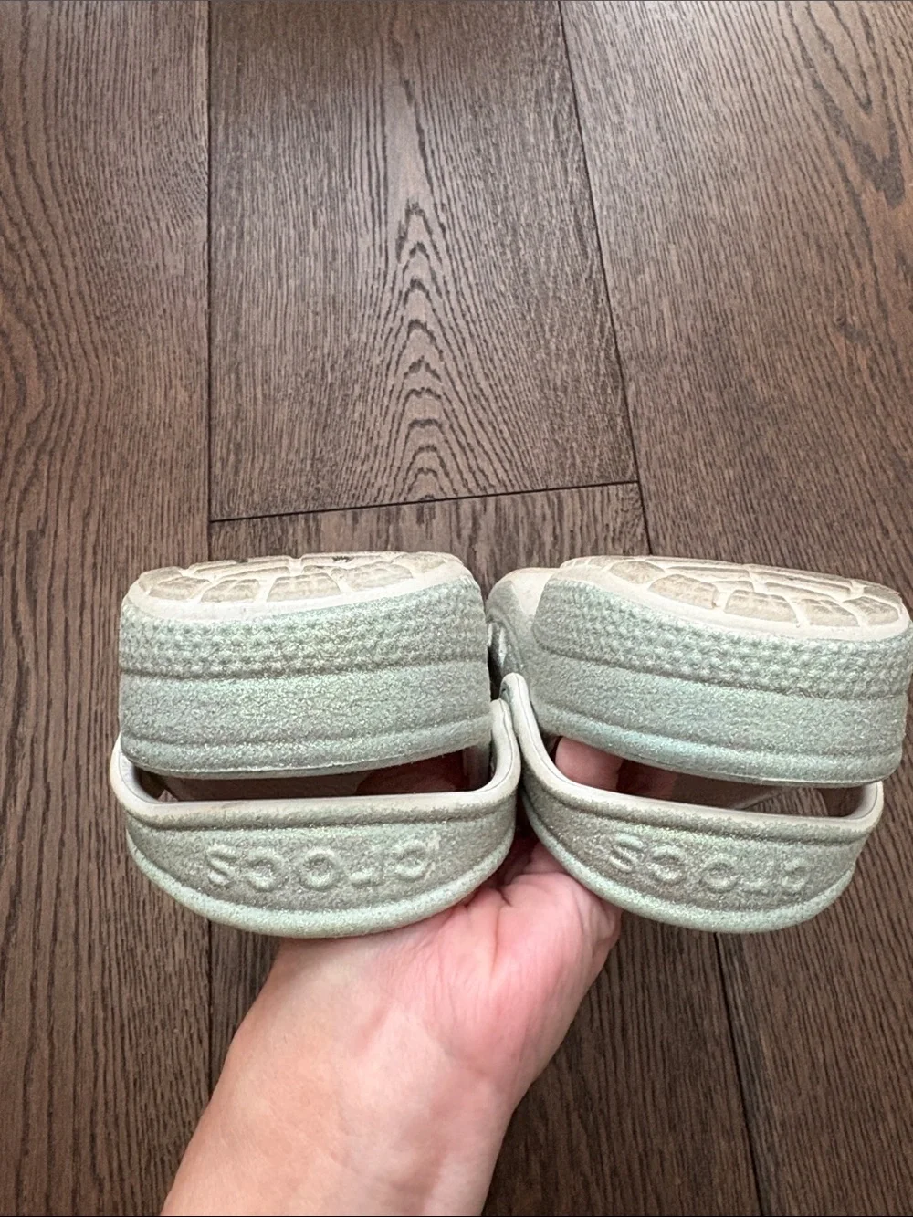 CROCS Kids Glitter Silver Clogs with Adjustable Heel Strap